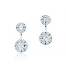 Snowflake Round Jacket 1.39cttw Diamond Earrings