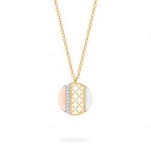 Dare to Dream 18ct Tri-Gold 0.16cttw Diamond Circle Pendant