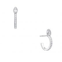 18ct White Gold 0.38cttw Diamond Splash Hoop Earrings