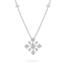 18ct White Gold 0.58ct Diamond Snowflake Pendant