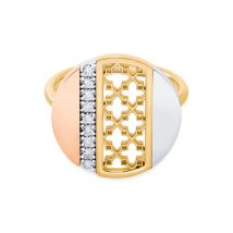 Dare to Dream 18ct Tri-Gold 0.16ct Diamond Circle Ring - Ring Size P