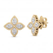 Princess Flower 18ct Yellow and White Gold 0.37ct Diamond Stud Earrings