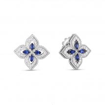 Exclusive 18ct White Gold Venetian Princess 0.52ct Diamond & Sapphire Earrings