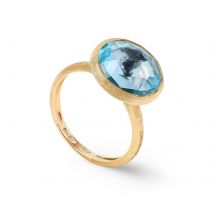 18ct Yellow Gold Jaipur Colour Collection Blue Topaz Stacking Ring - Ring Size O