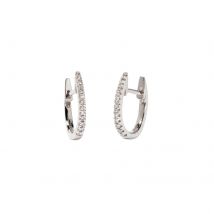 Eclipse Fine Hoop Earrings In 18ct White Gold With Diamonds