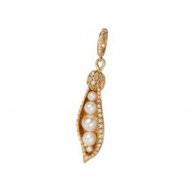 Mythology Peapod Seed Charm Pendant In 18ct Yellow gold With Pearls And Diamonds