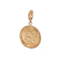 Mythology Cherub Charm Pendant In 18ct Yellow Gold With Diamonds