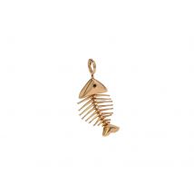 Fish Bones Charm Pendant In 18ct Yellow Gold With Diamonds
