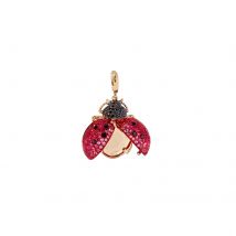 Mythology Ladybird Locket Charm Pendant In 18ct Yellow Gold With Sapphire, Diamond & Ruby