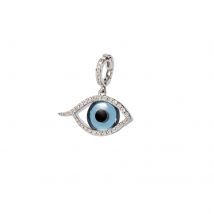 Mythology Evil Eye Left Charm Pendant In 18ct White Gold With Topaz & Diamonds