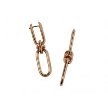 Knuckle Double Hoop Earrings In 14ct Yellow Gold