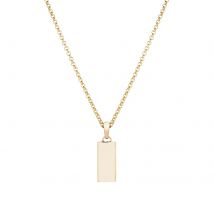 9ct Yellow Gold Bar Pendant Belcher Chain Necklace - Small