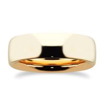 9ct Yellow Gold 6.5mm Ring - Ring Size S