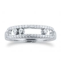 Move Classique Pave Set Diamond Ring In 18ct White Gold - Ring Size J