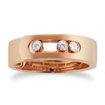 18ct Rose Gold Move Diamond Ring - Ring Size M