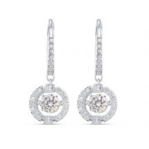 Sparkling Dance Rhodium Plated Drop Earrings