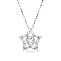 Silver Coloured Stella Star Cubic Zirconia Pendant