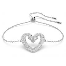 Silver Una Cubic Zirconia Heart Swan Bracelet