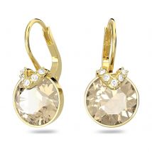 Bella Yellow Gold Coloured Gold Stone Drop Earrings