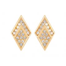 Exclusive Susan Caplan Vintage Dior Gold Plated Rhombus Crystal Earrings