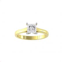 18ct Yellow Gold 0.75cttw Princess Cut Diamond Ring - Ring Size D