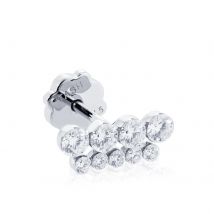 18ct White Gold Invisible Set 0.39ct Diamond Single Threaded Stud Earring