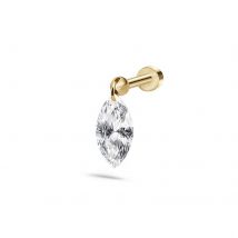 18ct Yellow Gold Marquise 0.22ct Diamond Single Threaded Stud Earring