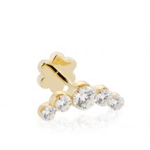18ct Yellow Gold Invisible Set 0.34ct Diamond Single Threaded Stud Earring