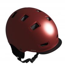 B'twin - Fahrradhelm City 500 Bowl Ziegelrot - M/55-59cm