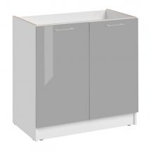 Meuble sous-évier Eco Gris Brillant 2 portes L 80 cm
