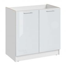 Meuble sous-évier Eco Blanc Brillant 2 portes L 80 cm