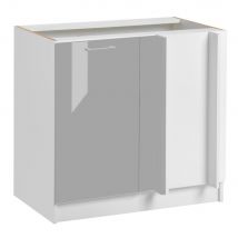 Meuble d'angle bas Eco Gris Brillant 1 porte L 105 cm