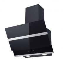 Hotte aspirante murale inclinée 60 cm - OLIA coloris noir