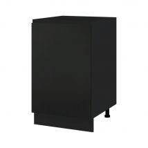 Meuble bas de cuisine Lovia Noir mat 1 porte L 50 cm