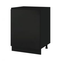 Meuble îlot de cuisine Lovia Noir Mat 1 porte L 60 cm Porte avec poignée intégrée - Cuisineandcie