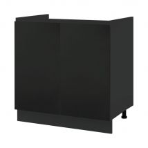 Meuble sous-évier Lovia Noir Mat 2 portes L 80 cm