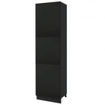Colonne de cuisine Lovia Noir Mat 3 portes L 60 cm