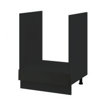 Meuble pour four encastrable Lovia Noir Mat 1 tiroir L 60 cm Porte avec poignée intégrée - Cuisineandcie