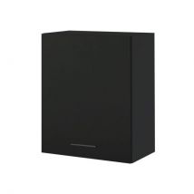 Meuble haut de cuisine Lovia noir Mat 1 porte L 60 cm Porte avec poignée apparente - Cuisineandcie