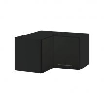 Meuble d'angle haut SLIM de cuisine Lovia Noir Mat 2 portes L 65/65 cm