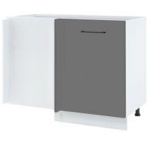 Meuble d'angle pour îlot de cuisine Lovia Gris Mat 1 porte L 105 cm Porte avec poignée apparente - Cuisineandcie