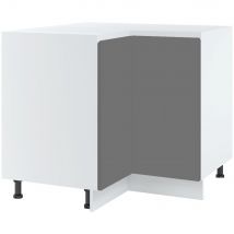 Meuble d'angle bas Lovia Gris Mat 2 portes L 90/90 cm
