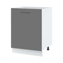 Meuble îlot de cuisine Lovia Gris Mat 1 porte L 60 cm Porte avec poignée apparente - Cuisineandcie