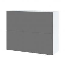 Meuble haut de cuisine Lovia Gris Mat 2 portes relevables L 90 cm
