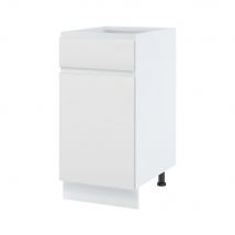 Meuble bas de cuisine Lovia Blanc Mat 1 porte 1 tiroir L 40 cm