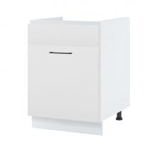 Meuble sous-évier Lovia blanc Mat 1 porte coulissante L 80 cm