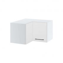 Meuble d'angle haut SLIM de cuisine Lovia Blanc Mat 2 portes L 65 cm
