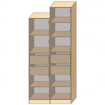 Dressing Armadio - Armoire avec étagères et 2 tiroirs L 40 cm - Porte Vanille mat
