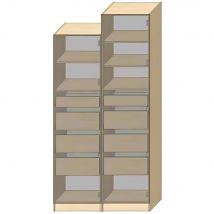 Dressing Armadio - Armoire avec étagères et 4 tiroirs L 50 cm - Porte Vanille mat