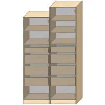 Dressing Armadio - Armoire avec étagères et 4 tiroirs L 60 cm - Porte bois Chêne brut